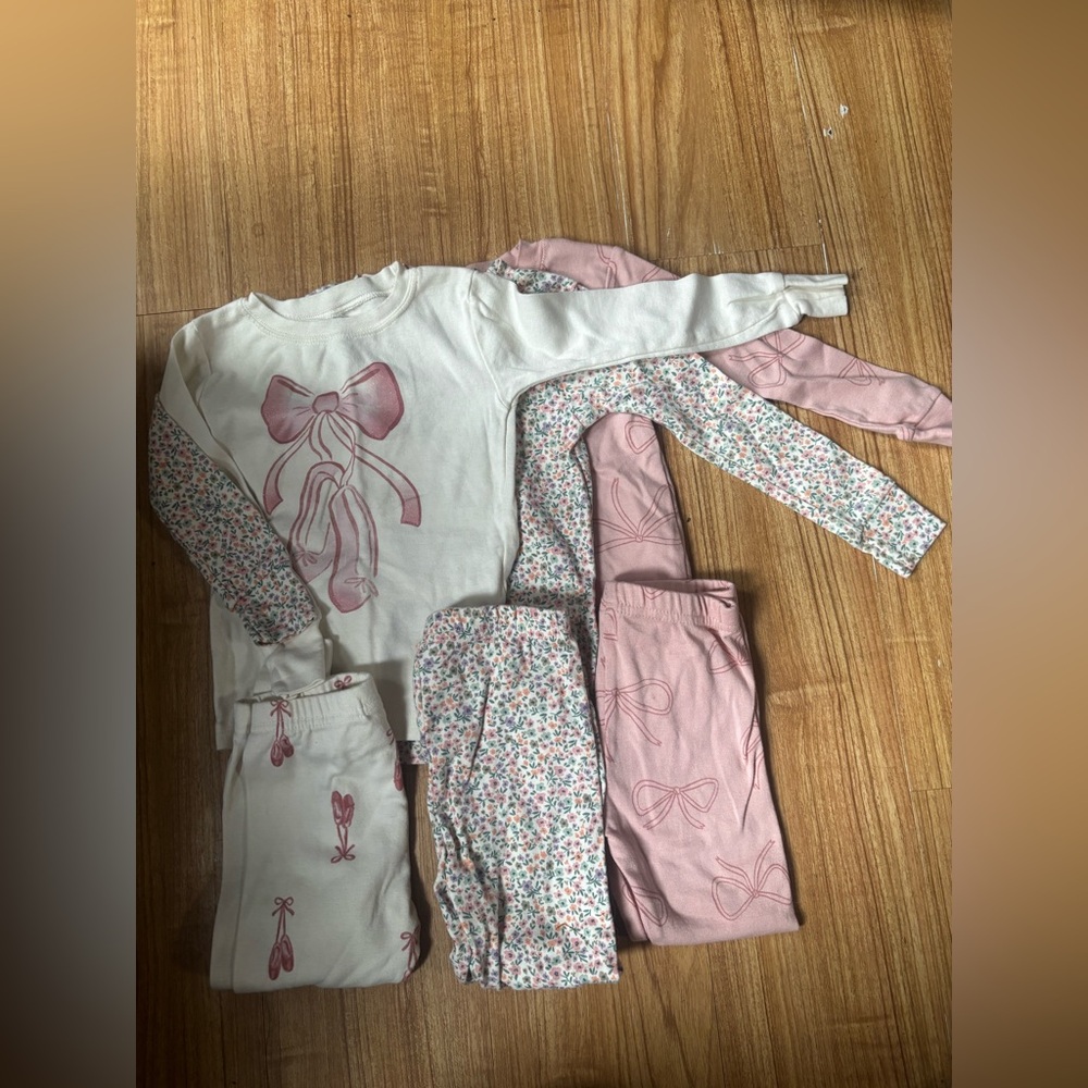 Carter's Pink and Cream Bow Pajama Set